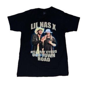 Black Graphic Tee Featuring Lil Nas X and Billy Ray Cyrus